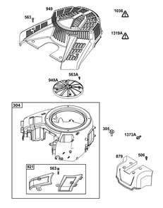 Blower Housing Group Diagram and Parts List for 49E777-0003-B5 400000 - 699999 Briggs and Stratton Engine